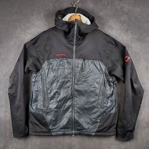 Mammut Stratus Hybrid Jacket‎ Mens Medium Black Grey Insulated Hooded 1033067